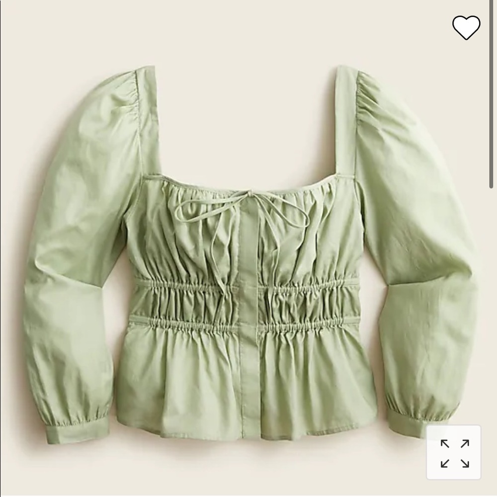 J.Crew Cinched-waist Top - Square Neck cotton